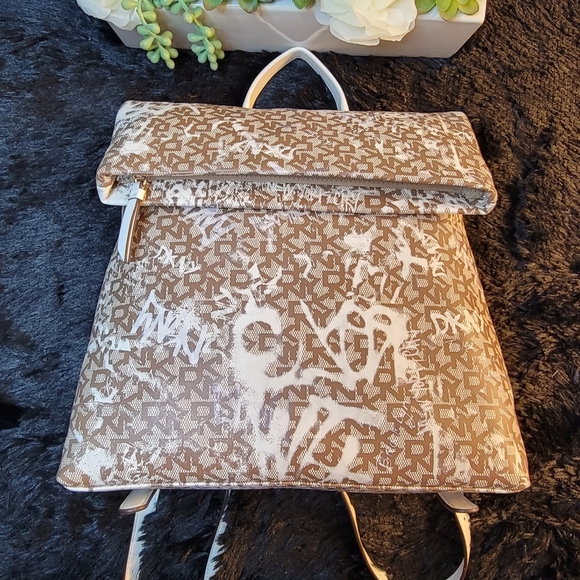 DKNY Brown and White Backpack - Picture 1 of 12